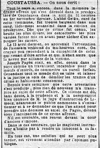 Article Express du Midi 7/05/1898