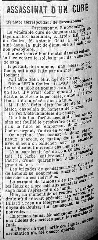 Article  Express du midi 3/11/1897
