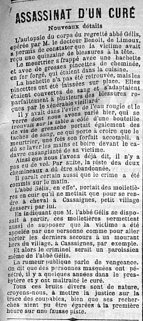Artcicle Express du Midi 6/11/1897