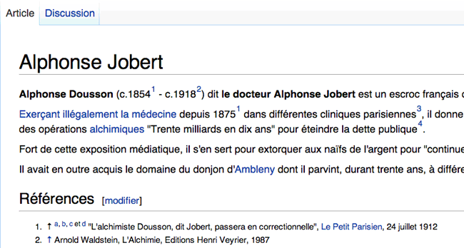 Page wikipédia Jobert